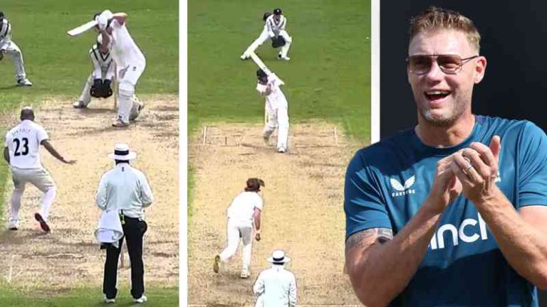 El hijo de Freddie Flintoff, Rocky, destroza un siglo para el segundo equipo de Lancashire.